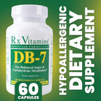 American Health Service DB-7 Balanced Sugar & Carbohydrate Metabolism Supplement with Chromium, Zinc, Vitamin C, & Vanadium, Hypoallergenic Supplement for Men & Women, 60 Capsules