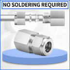 ChillWaves 304 Stainless Steel Compression Tube Fitting, 3/4" OD x 1/2" NPT Female Compression Union Connector(1-PACK)
