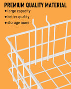 INCLY 4 Pack Pegboard Baskets Bins Set, 4 Size Square Style Metal White Wire Basket for Any Peg Board Organizing Tools, Pegboard Accessories for Workbench Garage Wall Storage Attachments