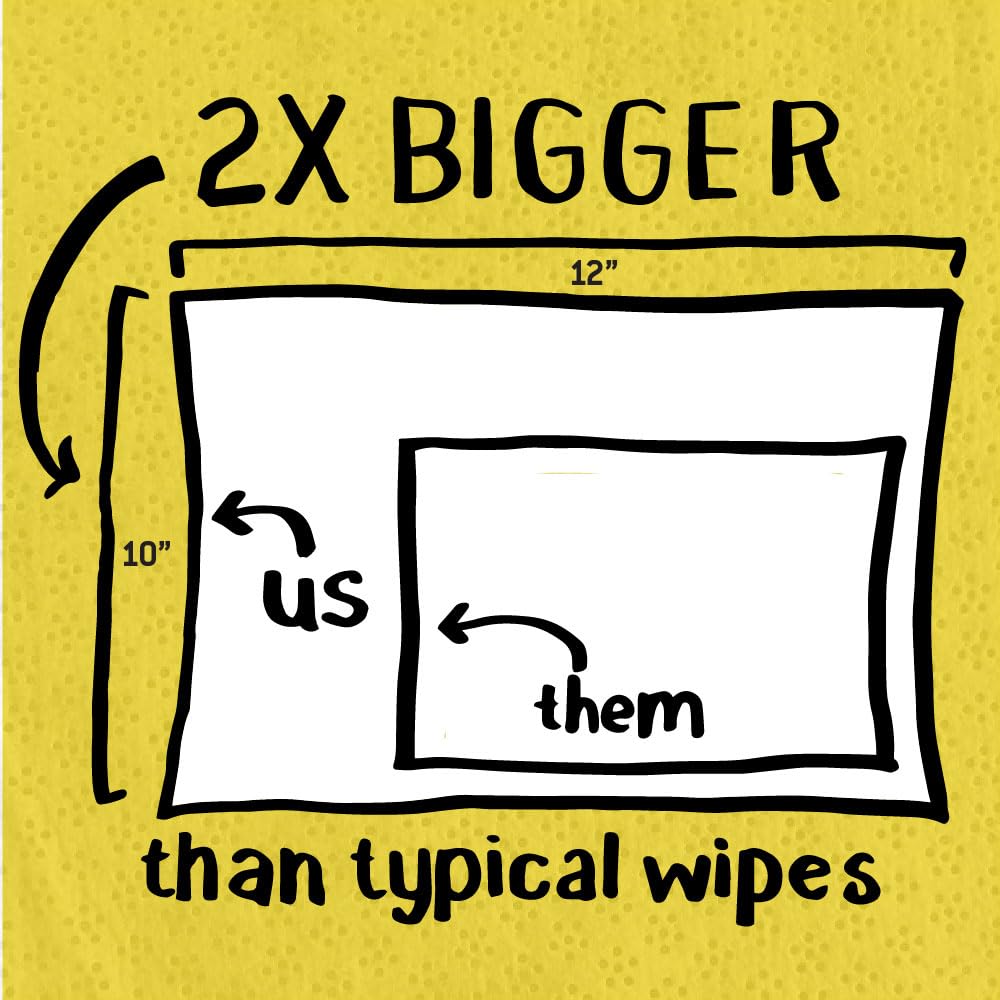 Tub O' Towels Heavy-Duty Multi-Surface Cleaning Wipes, 10" x 12", 90 Count Canister, Removes Grease, Grime, Tough Stains, Durable Disposable Wipes for Home, Garage, Outdoor Cleaning Tasks, 2-Pack
