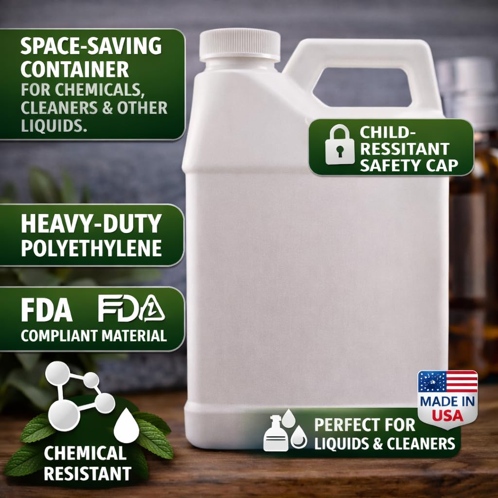 GreenHealth Peppermint Essential Oil – 16 fl oz | 100% Pure & Uncut | Heavy-Duty Plastic Jug | FDA Compliant, Space-Saving Container | for Aromatherapy, Soap, Candles, Cleaning, DIY
