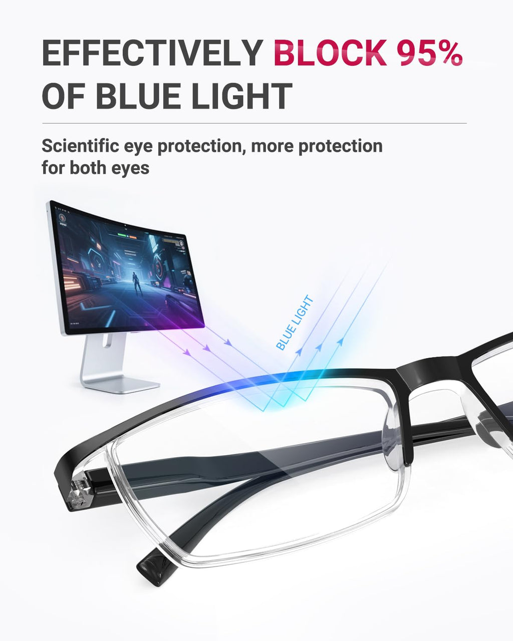 TERAISE 4PCS Fashion Anti-blue light Reading Glasses Men Women Computer Reader(2.25X)