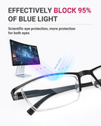 TERAISE 4PCS Fashion Anti-blue light Reading Glasses Men Women Computer Reader(2.25X)