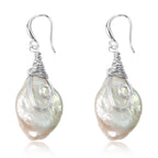 S925 Freshwater Baroque Keshi Pearl Dangle Drop Earrings For Women