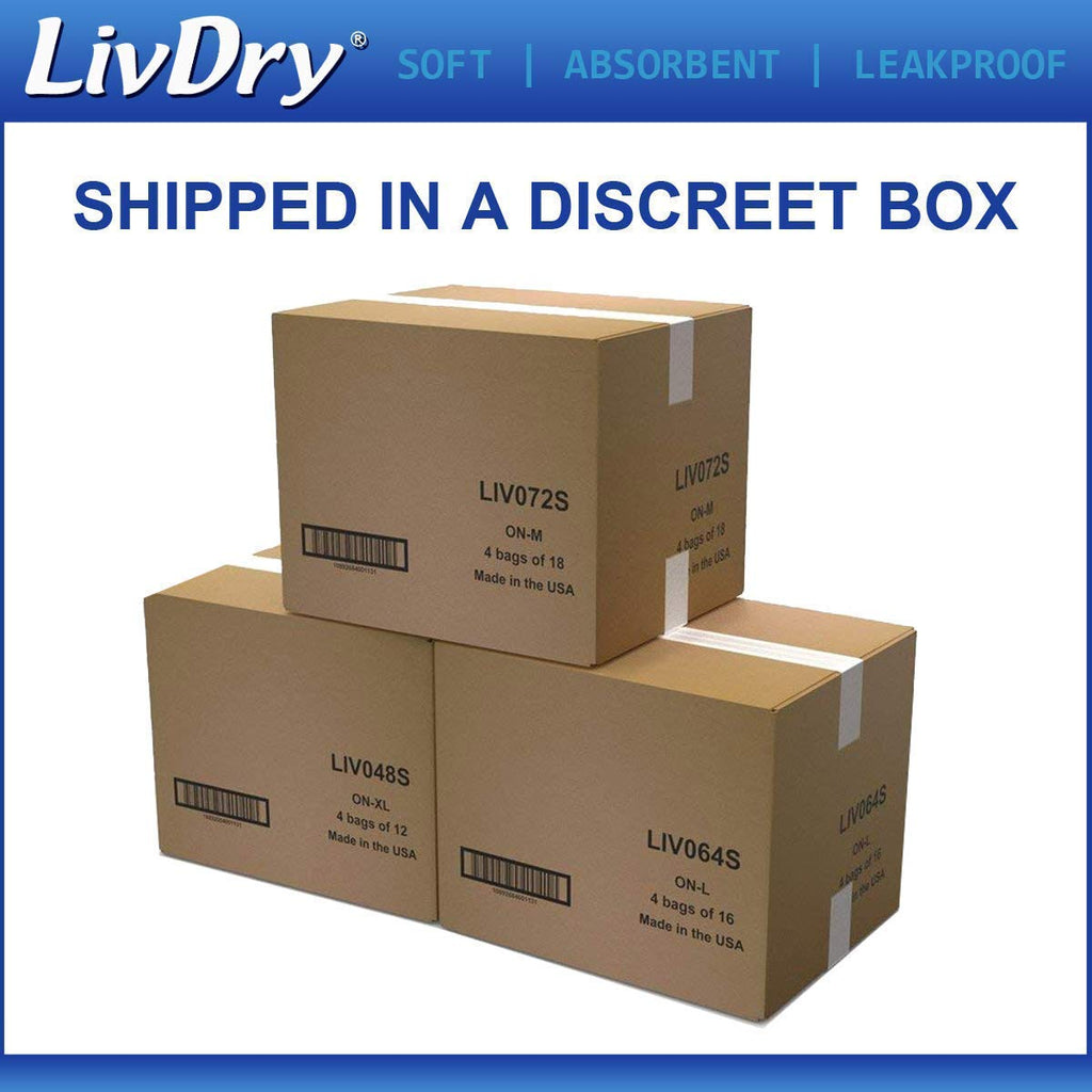 Incontinence Booster Pads by LivDry | Extra Absorbent Protection for Adults, Unisex | Disposable Comfortable Pad (48 Count, Long Length)
