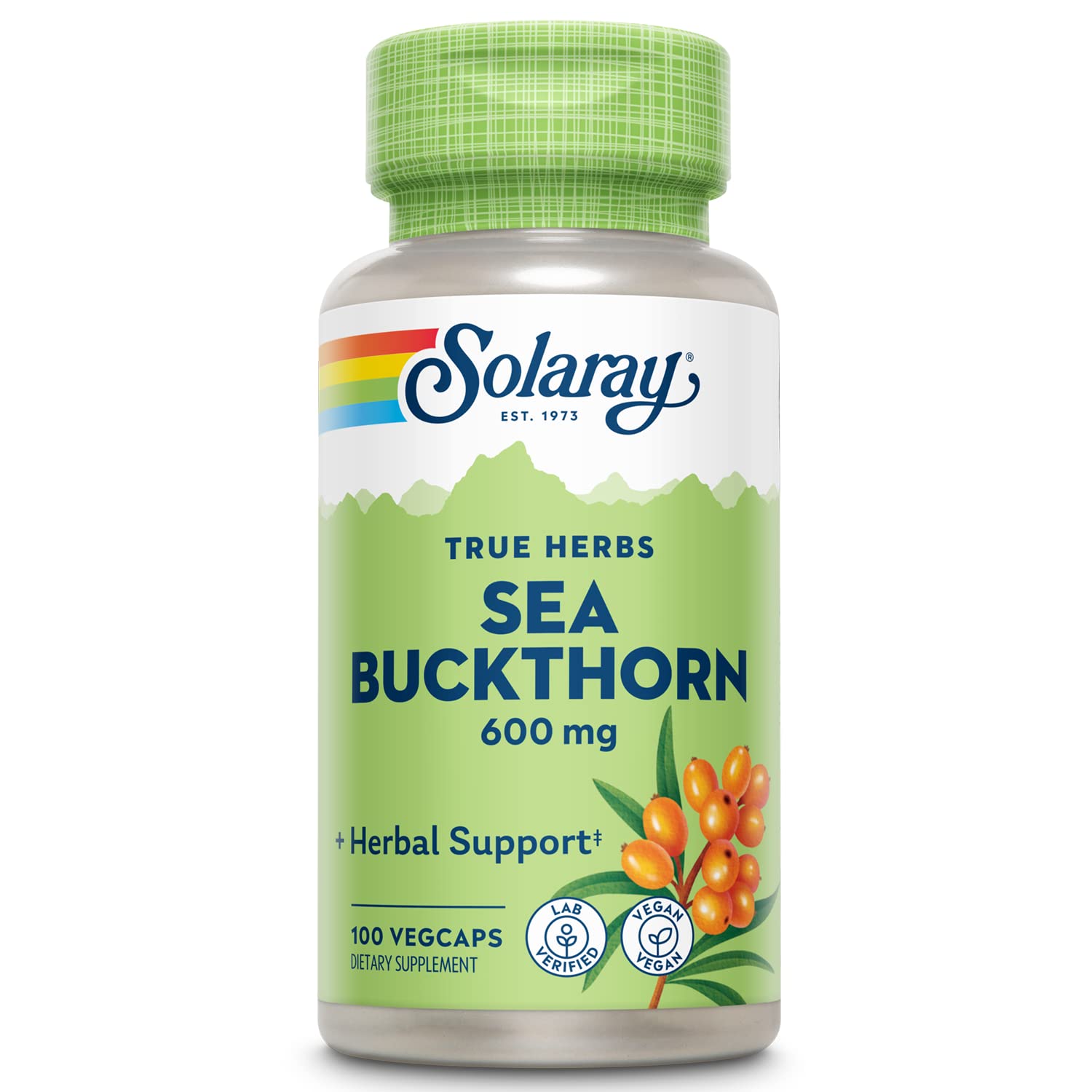 SOLARAY Sea Buckthorn Berry, Veg Cap (Btl-Plastic) 600mg | 100ct