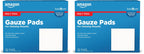 Amazon Basic Care Gauze Pads, 3x3 inches Sterile Medical Wound Dressing Sponges, 12-Ply, Ultra Soft, Extra Absorbent, 50 Count, (Previously All Health) (Pack of 2)