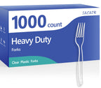 SACATR 1000 Count Plastic Forks Heavy Duty, Plastic Silverware Clear Forks, Premium Disposable Forks Bulk, BPA-Free, Heat Resistant, Suitable for Parties, Events and Everyday Use