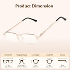 TruVision Readers 3 Pk - Gold Metal Frames and Clear Acrylic Lenses 3.25