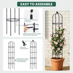 OTOSUNNY 2 Pack 6 ft Garden Obelisk Trellis for Climbing Plants Outdoor