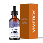 VIMERGY Kids USDA Organic Liquid Zinc Sulfate – for Children & Adolescence 1-18 Years Old, Fast-Absorbing Immune Support* – Promotes Healthy Bones, Hair & Skin, Vegan, Non-GMO – 55 mL