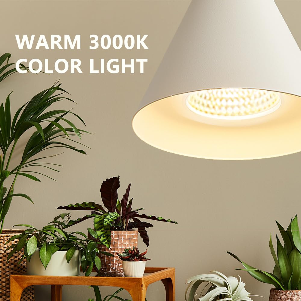 VALIKIY Hanging Grow Lights for Indoor Plants, Full Spectrum, with Timer and 15FT Power Cord, 20W Pendant Plant Lights for Indoor Growing, Large Tall Plant, Garden, Flowers, Greenhouse(White)