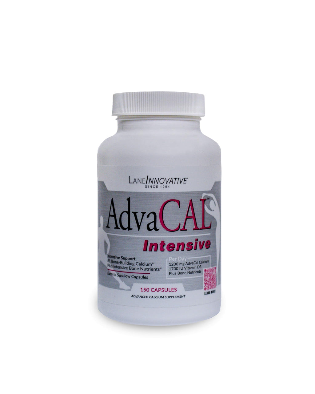 Lane Innovative - AdvaCAL Intensive Calcium, For Women 50+, With 1,700 IU Vitamin D, Easy to Swallow (150 Capsules)