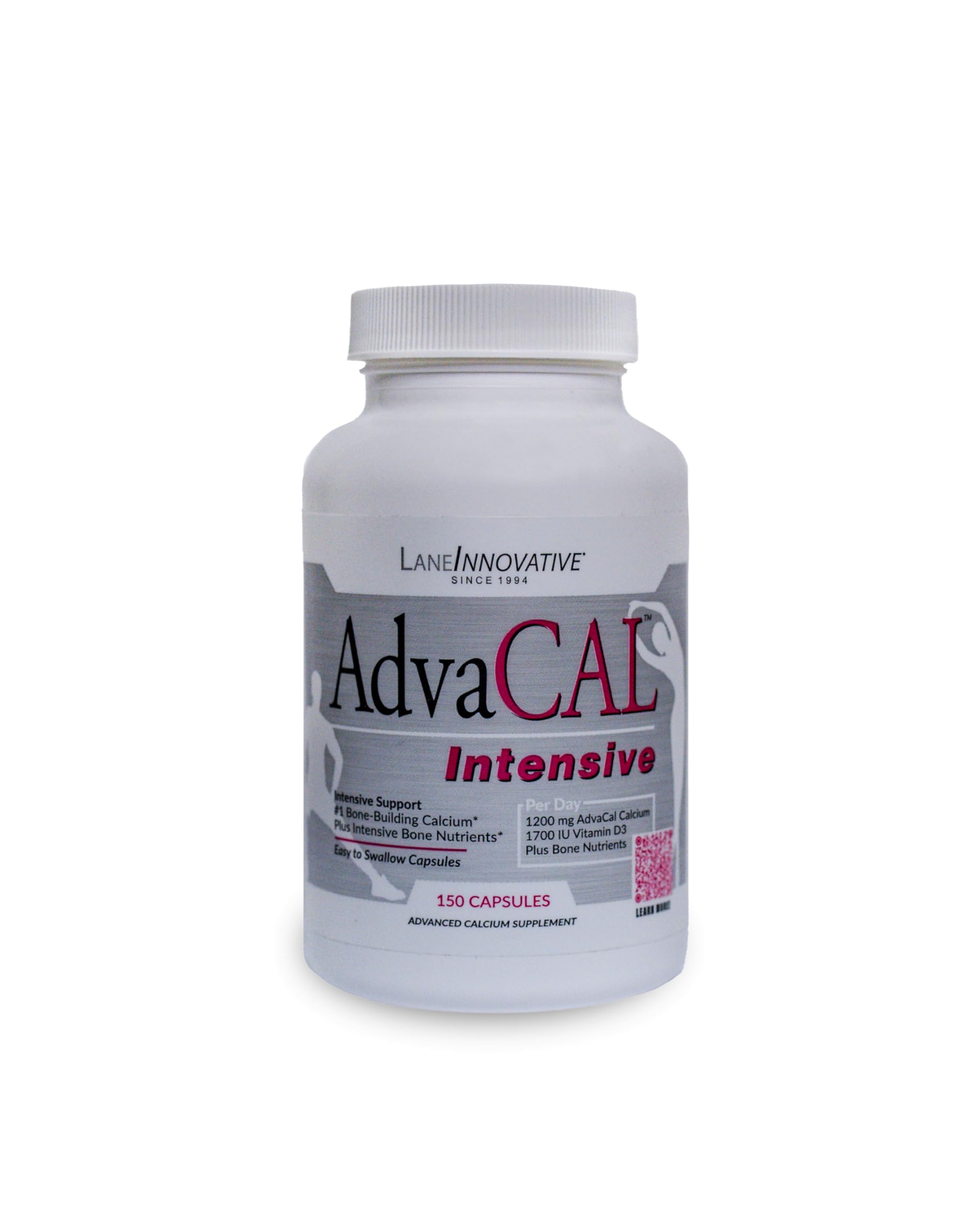 Lane Innovative - AdvaCAL Intensive Calcium, For Women 50+, With 1,700 IU Vitamin D, Easy to Swallow (150 Capsules)