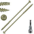 (2 lbs 37PCS)#14 x 8 Yellow Hex Exterior Lag Screws,6.3x200mm, Structural Wood Screw, Heavy Duty Construction Screw, Rust Resistant, Washer Head, Yellow Coated Exterior Wood Screws