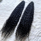 Crochet Human Hair Boho Box Braids with Human Hair Curls Pre-looped Crochet Braids Synthetic Braids with Human Hair Curly for Black Women 18inch 2Pack 80Strands