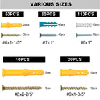 KURUI Drywall Anchors and Screws Assortment Kit, 270Pcs Dry Wall Anchors