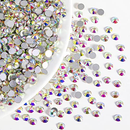 Beadsland Flatback Rhinestones Bulk,14400pcs AB Crystal Rhinestones for Nails Crafts Clothes DIY Decoration, Crystal AB, SS16, 3.8-4.0mm