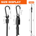 Joneaz Adjustable Bungee Cords with Hooks, 8 Pack Heavy Duty 36-inch Shock Straps, UV Resistant & Durable Carabiner Clips for Outdoor Use