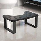 Squatting Potty for Adults, 7in Wooden Poop Stool Adult, Matte Black Bamboo Toilet Stool Squat, Wood Pooping Stool for Bathroom, Toilet Foot Step for Kids with Non-Slip Mat