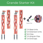 Treleaf Zella Grande Starter Kit – Wooden Extendable Plant Trellis for Indoor Climbing Houseplants – Modular Plant Support with 2 Bases + 2 Extensions - Moss Pole Alternative