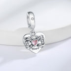 CLYQCL 925 Sterling Silver Charms Fit Pandora Charms Bracelet God Has You In His Arms I Have You In My Heart Fit Wife Daughter Mother's Day Christmas Birthday Gift