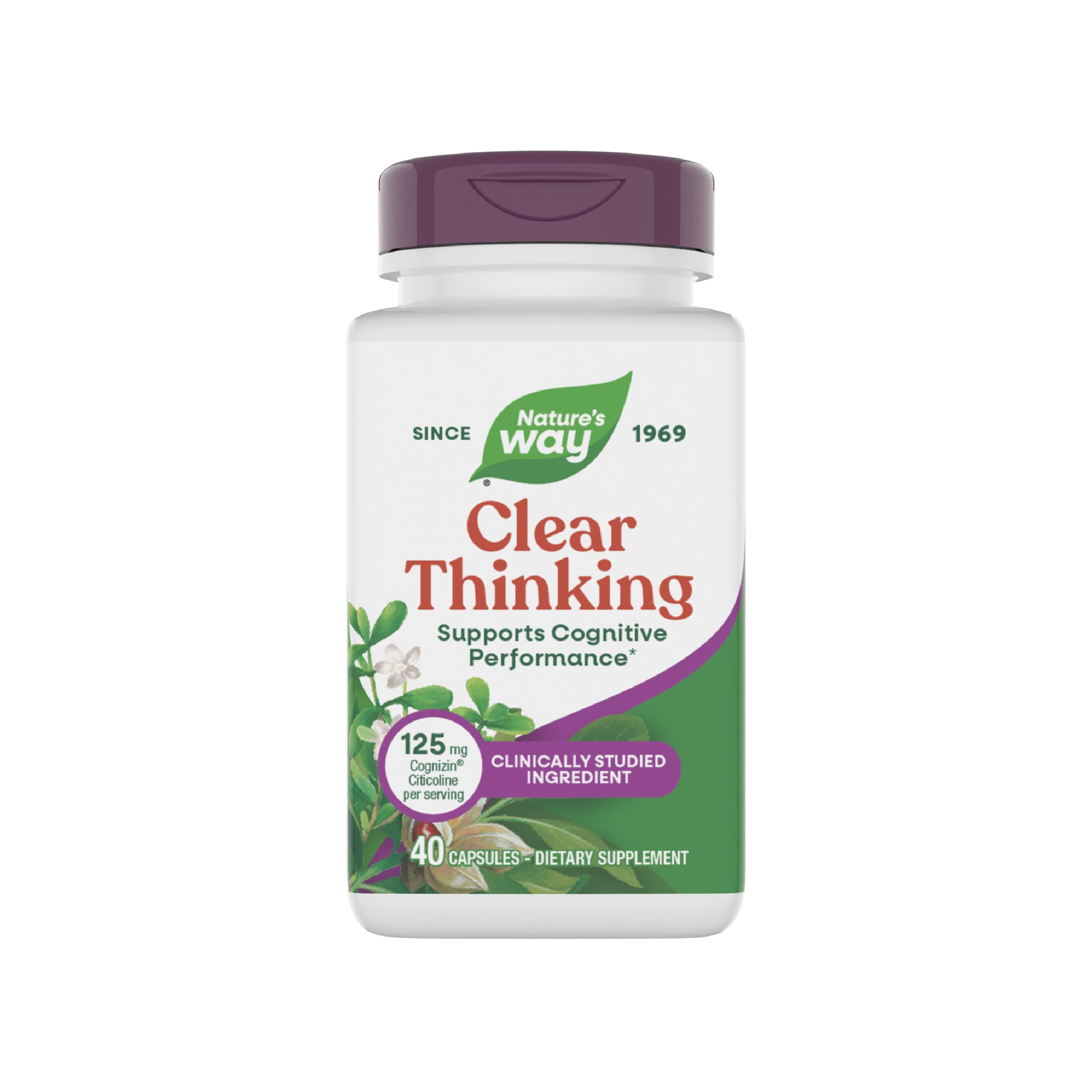 Nature's Way Clear Thinking Cognitive Performance*, Ashwagandha, Reduces Stress and Supports Cognitive Performance*, 40 Capsules