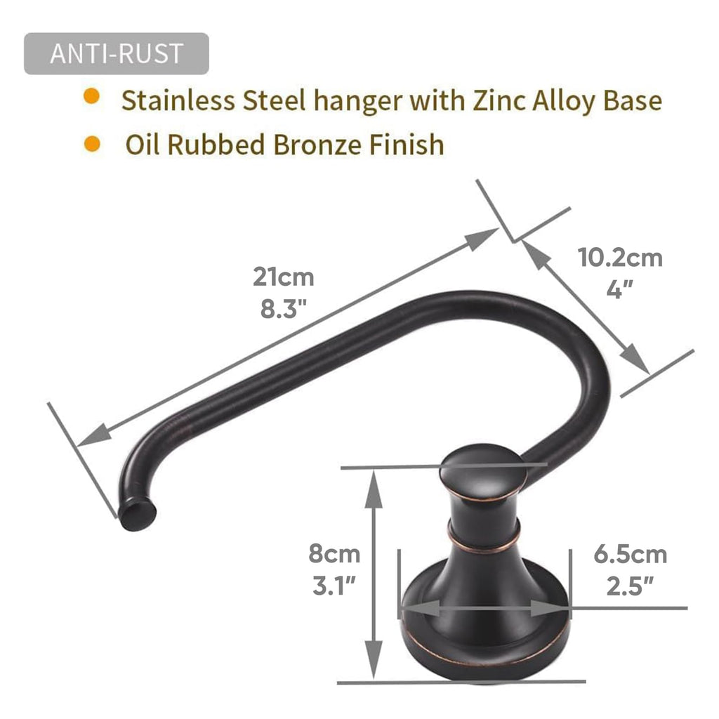 BESy Toilet Paper Holder Wall Mount Bathroom Roll Holder Oil Rubber Bronze