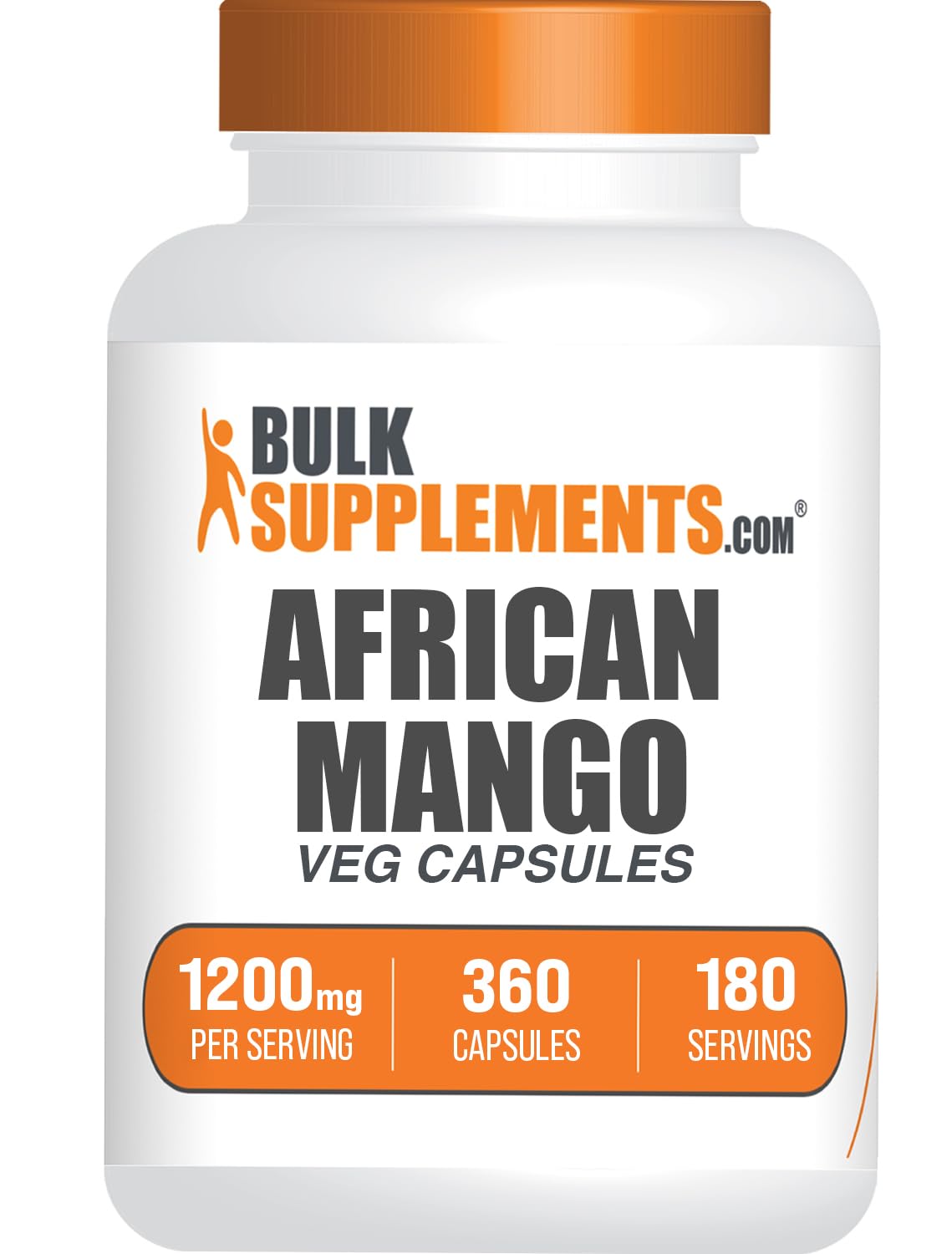 BulkSupplements.com African Mango Extract Capsules - Irvingia Gabonensis, Herbal Supplement - Vegan & Gluten Free, 2 Capsules per Serving (1200mg), 360 Count (Pack of 1)