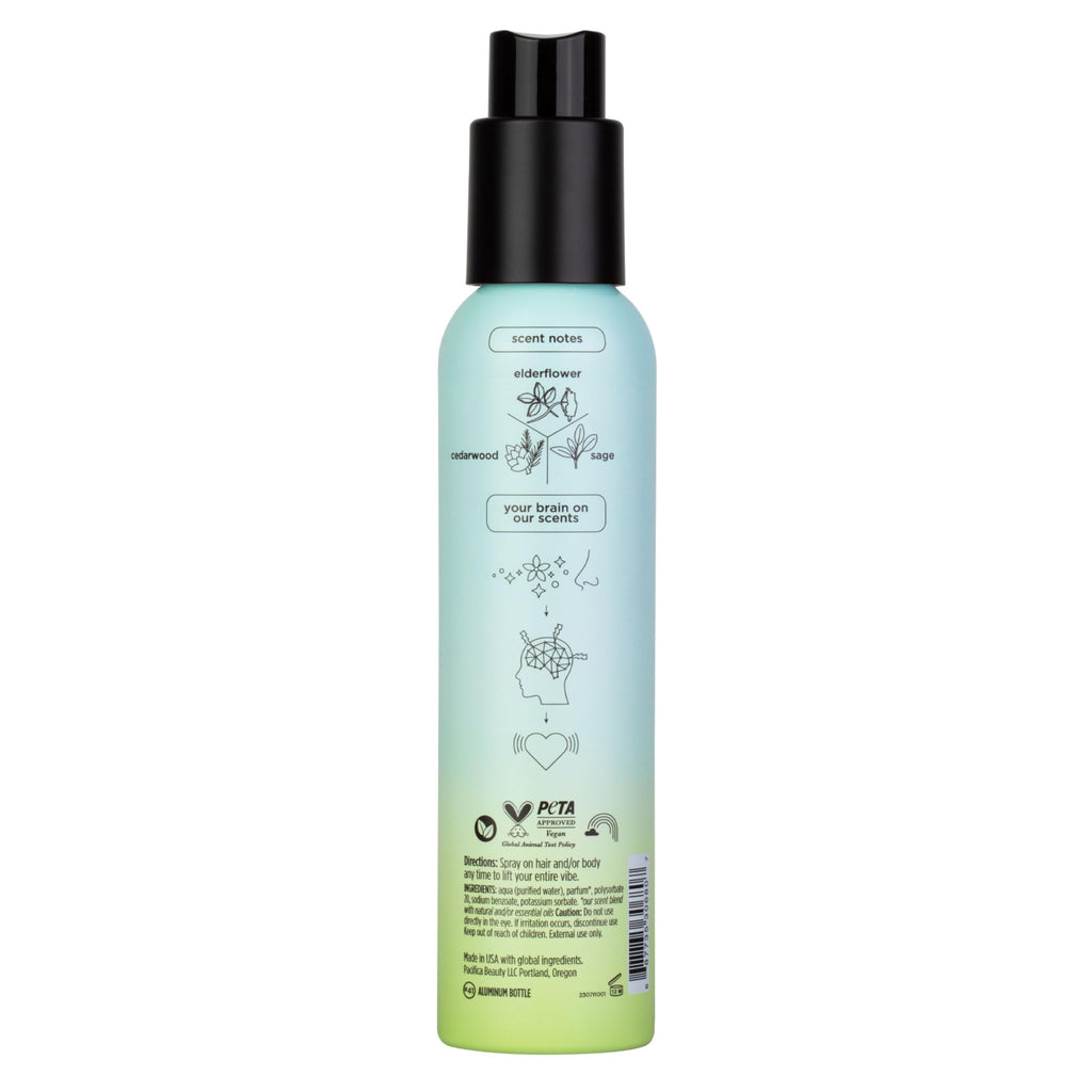 Pacifica Hair Mist Perfume & Full Body Spray for Women - Montana Sky Body Mist Fragrance w/Cedarwood, Elderflower, Black Pepper, Sage & Sandalwood Clean Beauty Alcohol-Free, Vegan & Cruelty-Free 5 oz