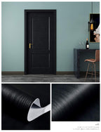 Black Wallpaper - Wood Peel and Stick Wallpaper – Black Wood Self-Adhesive & Removable Wall paper for Countertop Furniture Kitchen Wall, Countertop Contact Paper, Easy to Clean, 17.7” × 118” Vinyl