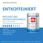 illy Decaf Ground Espresso Coffee, Classico Medium Roast, 8.8 oz