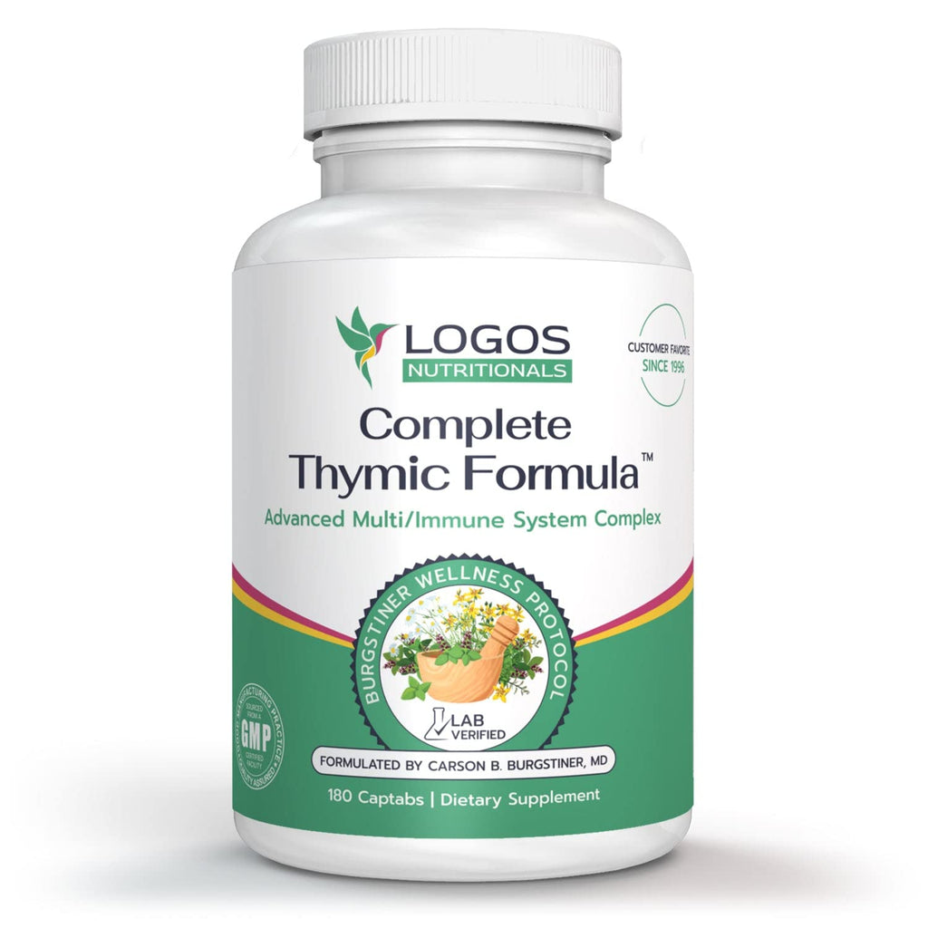 logos nutritionals Complete Thymic Formula™, Comprehensive Multivitamin & Multimineral with Thymus Glandular Extracts (180 Count (Pack of 1)
