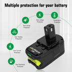 2-Pack 18V 8000mAh P108 Extended Runtime Lithium Battery Replacement for Ryobi 18V Battery Compatible with Ryobi 18 Volt Battery P102 P103 P104 P105 P107 P109 P108 P190 P122 Cordless Tools (Green)