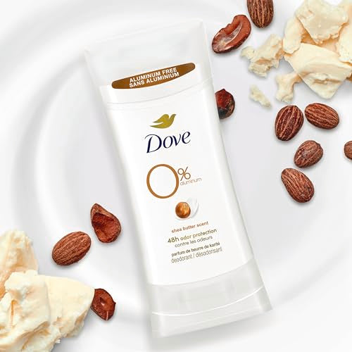 Dove Deodorant Stick Shea Butter 3 Count Non-irritating Deodorant for Underarm Care Kindest Aluminum Free Deodorant 2.6 oz