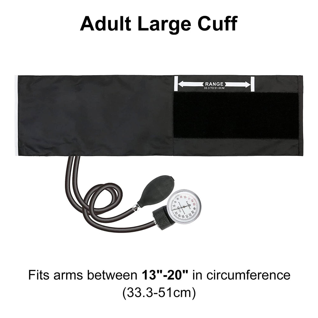 LotFancy Manual Large Blood Pressure Cuff Adult, Professional BP Cuff 13"-20", Large Adult Size Sphygmomanometer with Carrying Case and Zero Calibration for Home Use, Nursing Student, Doctor, Nurse