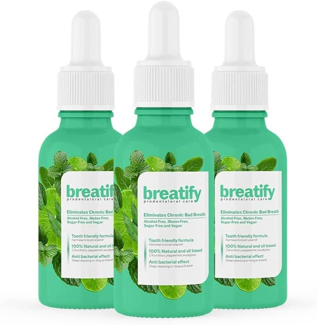 Breatify Bad Breath Eliminating Serum – Bad Mouth Smell Removing Drops – Easy to Carry and Handy Fresh Breath Oil-serum, 20 mL, 0.68 Oz (Pack of 3)