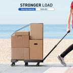 SPACEKEEPER Folding Hand Truck, 500 LB Heavy Duty Luggage Cart, Black