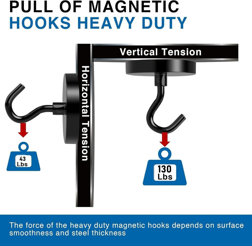 LOVIMAG Magnetic Hooks for Cruise Cabins 130LBS Heavy Duty Magnet Hook 4 P