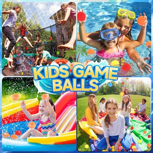 60 Pcs Reusable Water Balls, Reusable Water Balloons for Outdoor Toys and Games, Water Toys for Kids and Adults Boys and Girls - Summer Balls for Pool and Backyard Fun