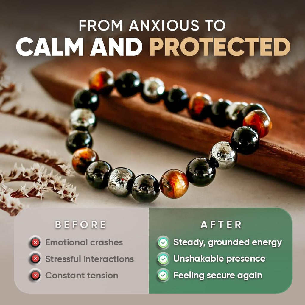 Conscious Items Triple Protection Crystal Bracelet for Women & Men, 7.87 in
