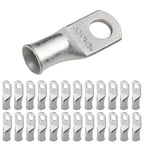SELTERM 25pcs 2 AWG 5/16" Stud Marine Grade Tinned Copper Battery Cable Lugs, 2 Gauge Ring Terminals, UL Wire Lugs Electrical Battery Cable Ends, Tinned Copper Lugs Battery Terminal Connectors