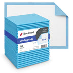 Dealmed Standard Absorbency Medical Underpads (50 Pads) Disposable 2-Ply Tissue Fill, 24" x 17", Blue, Perfect for Pet Pads, Furniture Protection, Liquid Accident and More, 50 Ct. (1 Pack)