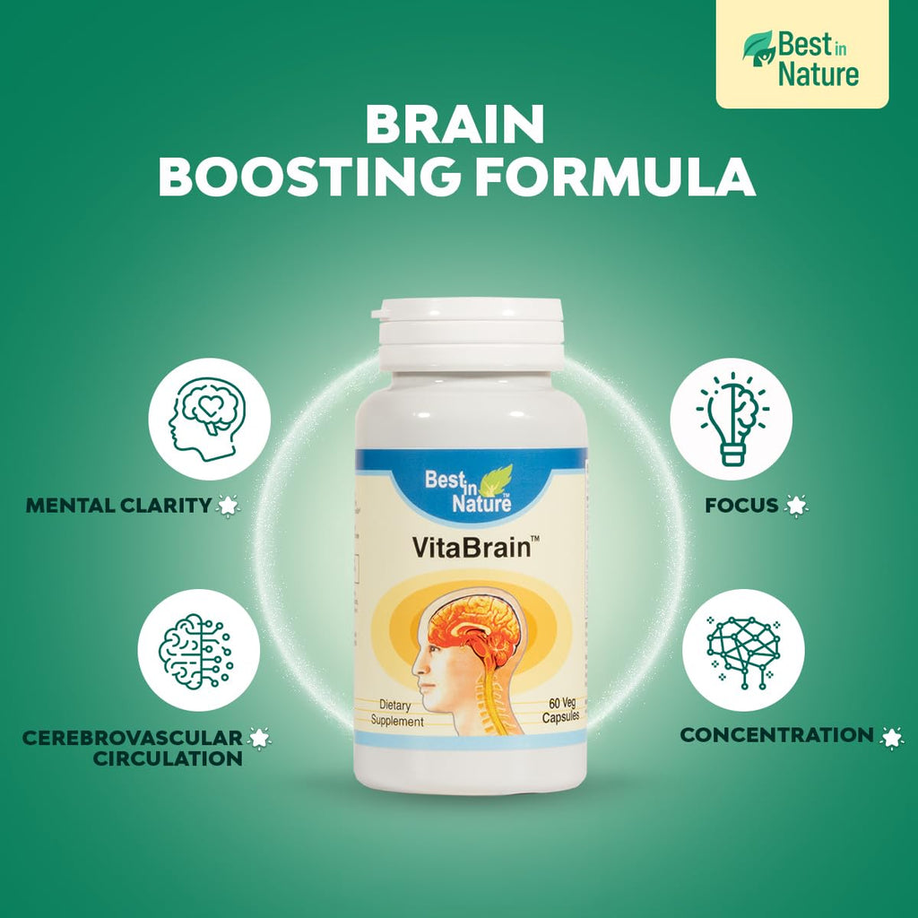 Best in Nature VitaBrain Brain Support Supplement - 60 Capsules