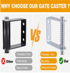Gate Caster gate Wheel 4”, Heavy Duty Gate Caster Wheel with Spring Loaded,Universal Mount Pate, 250-500 lbs Load Capacity, 4 Inches Rubber Wheel(Two PCS)