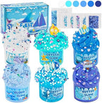 6 Packs Slemes, Blue Slime Kit - Cloud Slime kit for Boys Girls Ages 8-12, for Kids Slime Set Party kit Goodie Bag Stuffers, 4 5 6 7 8 9 10 Year Old Girl Birthday Gift Cute Stuff