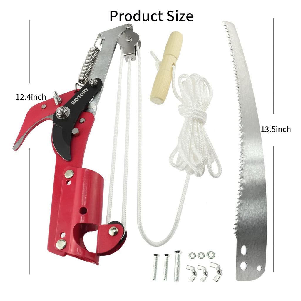 BAYTORY Extendable Tree Pruner Saw Head Without Pole, High-Altitude Branches Trimmer Pruning Shears, Harvester Clipper for Plant Twig Vine, Garden Trimming Tool