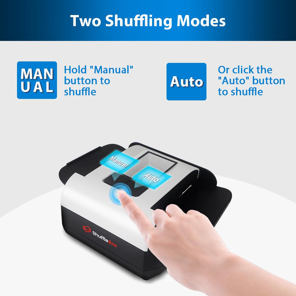 ShuffleBox Automatic Card Mixer S1 with Built-in Rechargeable 2000mAh Battery, Ultra-Silent 2-Stage Mixing Machine