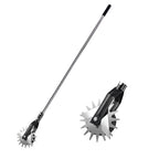 BARAYSTUS Wheel Rotary Edger Lawn Tool, Grass Edge Trimmer, Sidewalk Manual Lawn Edger, Strong 3 Sections Stainless Steel Handle with Cushion Grip, 58.3-Inch