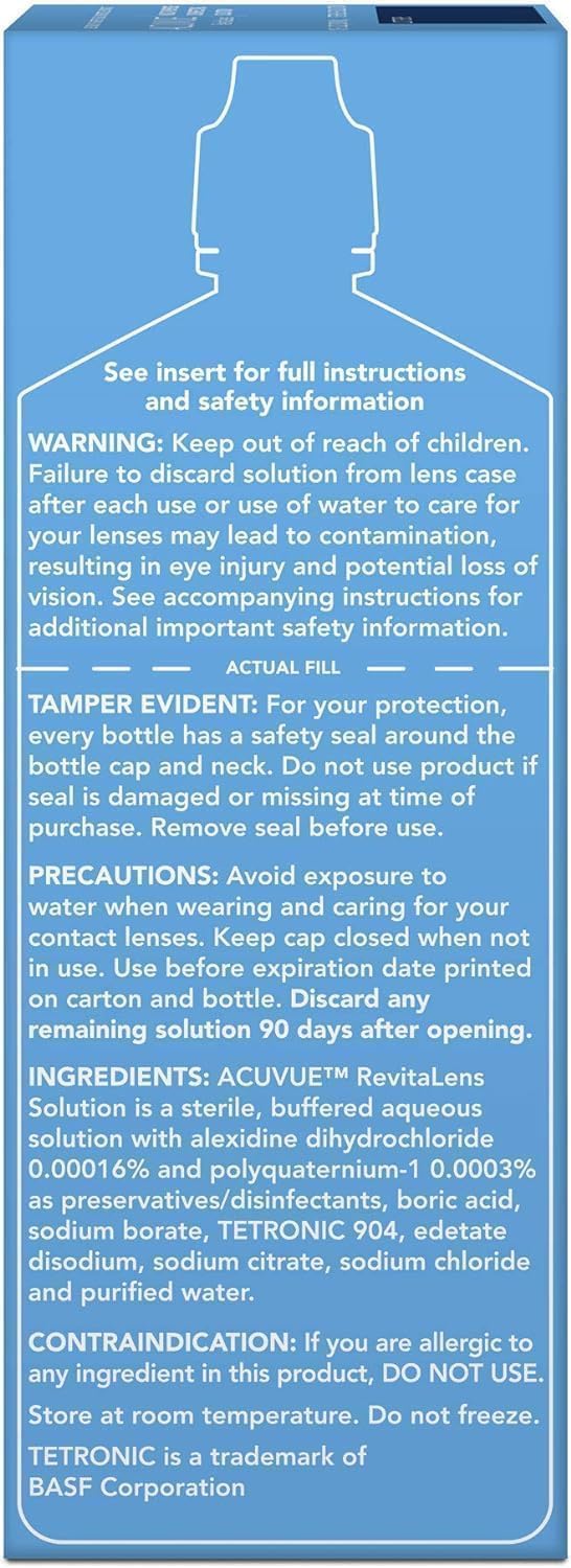ACUvuee Revitaa Contact Lens Solution, Multi-Purpose Disinfecting Solution for Soft Contact Lenses, Lens Case Included, 12.17 fl oz (360ml), Pack of 2